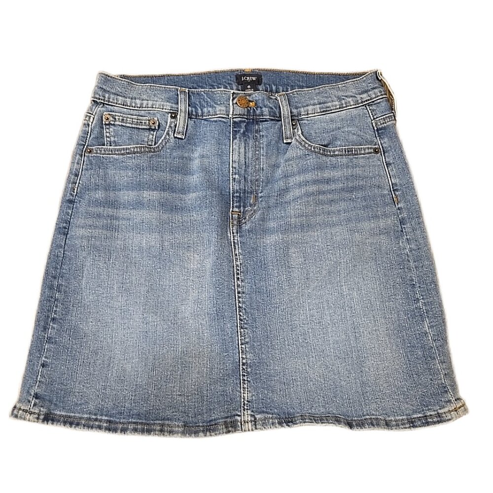 Womens J.Crew Denim Jean Skirt Size 6 Blue Casual Classic Fashion Summer Style